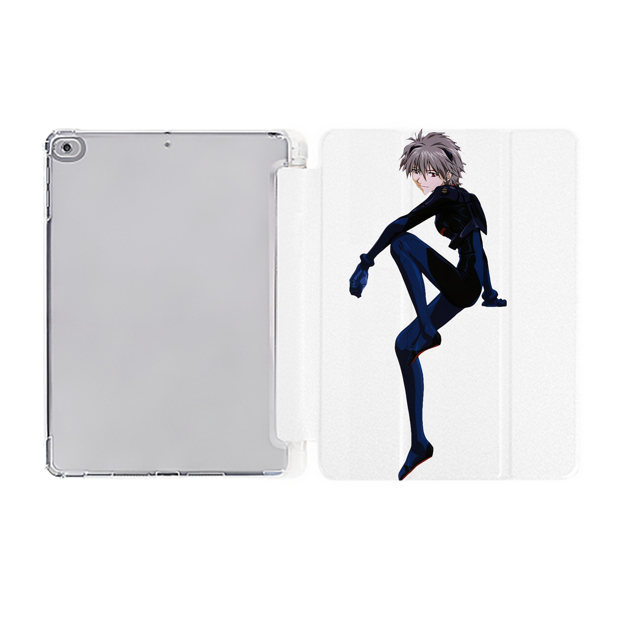 （画像用） EVA 新世紀エヴァンゲリオン IPad ケース ペン収納付き 三つ折りスタンド PUレザー×シリコン 対応機種9.5/10.5/10.9インチ